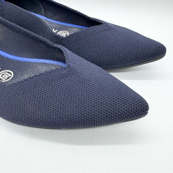 Rothy's The Point Womens Textile Pointed Toe Ballet Flats Slip On Shoes Navy 7.5 - Picture 5 of 14